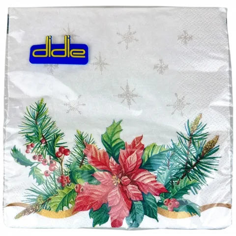 Серветки Didie 18 шт. 3333 3-х шар Новорічна композиція мікс