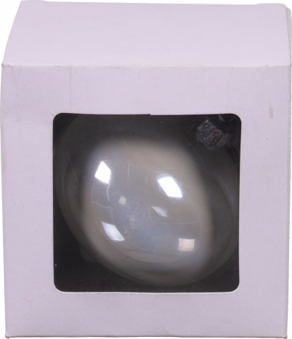 Куля скляна перламутрова подовжена 8 см SYCD18-113 біла (BSCI) И902