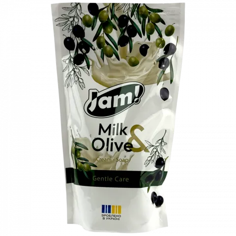 Крем-мило Jam 300 мл Milk and Olive з гліцерином д/пак.