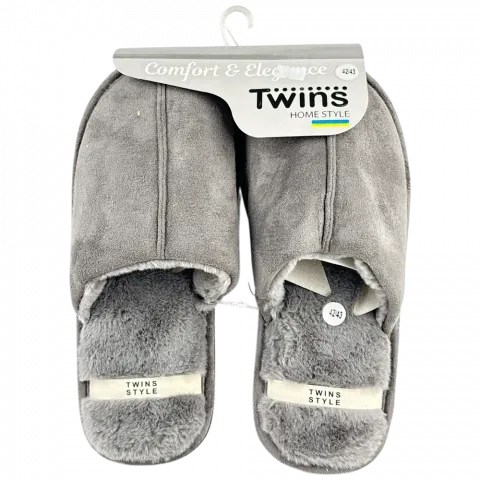 Капці дом. чол. Twins замшевi з хутр. сiрi р.42/43 10971