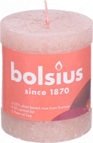 Свіча Bolsius 80/68 рустік Містичний рожевий, 35 год., арт. 103668780304
