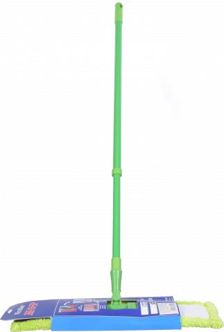 Швабра Yonic мікрофібра плоска 40х10 см, ручка мет./фарбов. 120 см телескоп, зелена 3701-1 И202