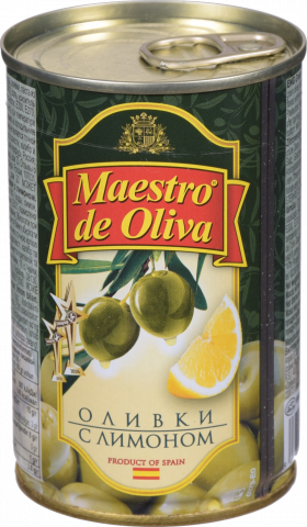 Оливки Маестро 300 г жб з лимоном