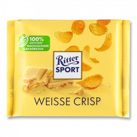 Шок Ріттер Спорт 100 г білий з хрусткою начинкою (Німеччина)