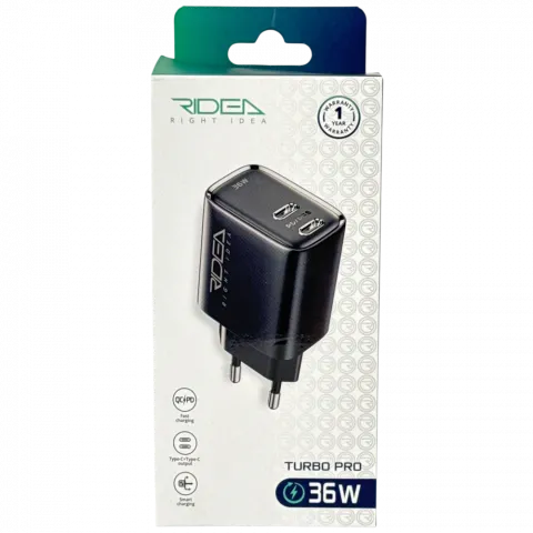 Заряд. пристр. Ridea RW-36120 Turbo Pro 2USB-C QC/PD 36W