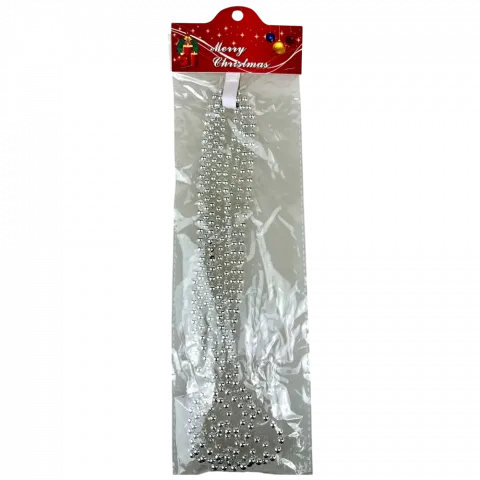 Намисто на ялинку 6мм2,7м срібне арт. XYA04-2.7M 9245 И754