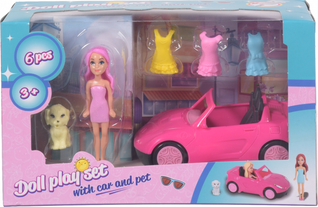 Іграшковий набір Лялька з машиною та домашнім улюбленцем S34938100 И978 (КІН)