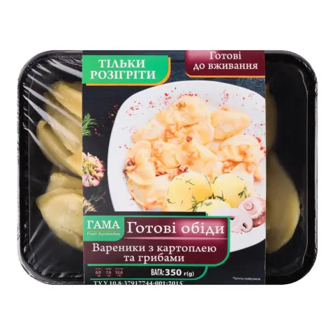 Готовий обід Fresh Sandwiches Вареники з картоплею та грибами 350 г