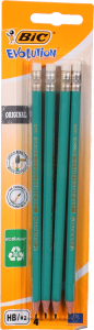 Олівець чорнографітний BIC Ecolution HB с ластиком 4 шт. 890275