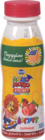 Йогурт Локо Моко 1,5 185 г пл. полуниця, з кальцієм та вітам. D3