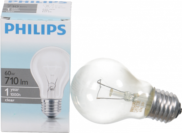 Лампа розж. Philips звичайна проз. 60 Вт Е27