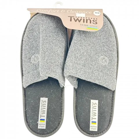 Капці дом. чол. Twins войл. з вишив. графіт р.44/45 15899