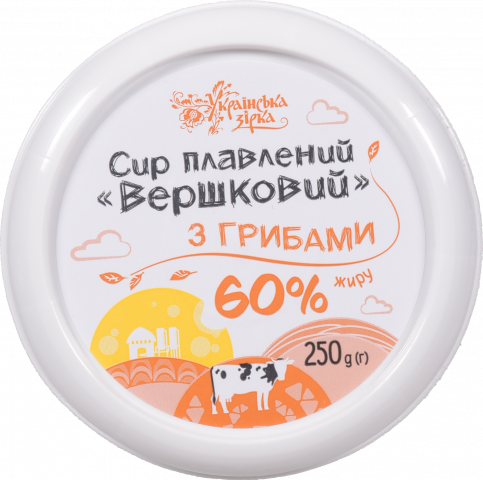 Сир плавл. Українська Зірка 250 г Вершковий з грибами