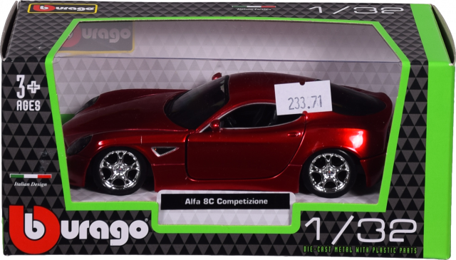 Іграшка Автомодель Alfa 8C Competizione 2007 асорті чорний металік червоний металік 1:32 18 43004