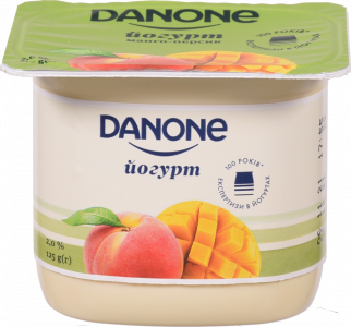 Йогурт Данон 2 115/125 г стак. Манго-персик