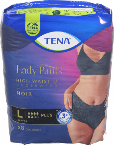 Труси д/дорослих Tena 8 шт. урологічні Lady Pants Plus Black L