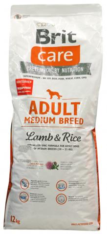 Корм дсобак Brit Care Adult Medium Breed Lamb and Rice 12 кг дсередніх порід собак 132709