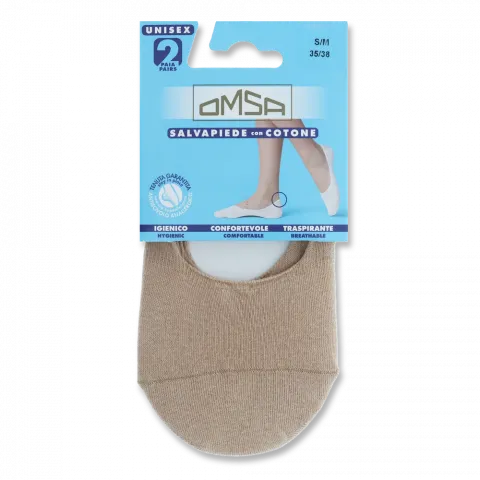 Підслідники жін. Omsa Salvapiede Cotone 2 пари р. 35-38 Natural