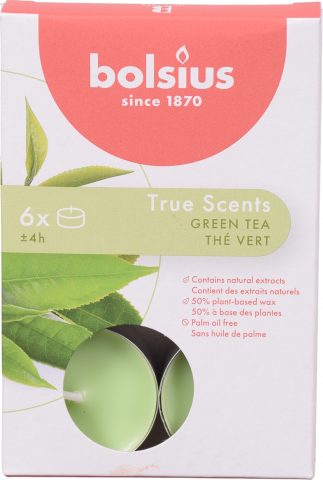 Свічки-таблетки Bolsius 4 г. 6 шт. True Scents, зелений чай арт. 101926941543