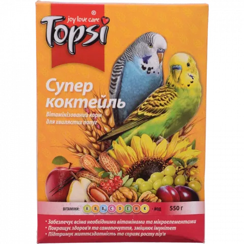 Корм Топсі 550 г Супер Коктейль д/папуг