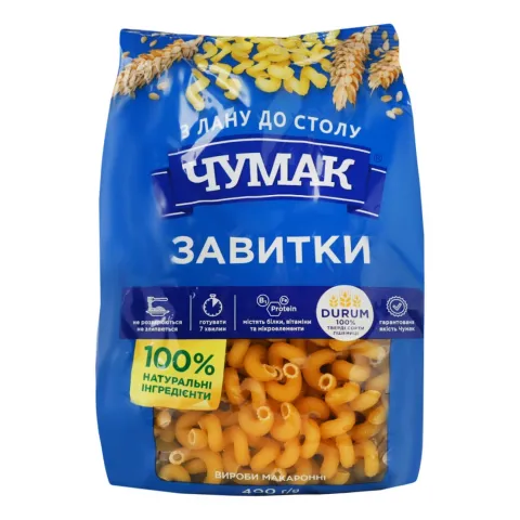 Макарони Чумак 400 г Завитки