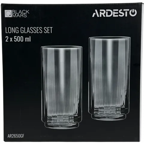 Набір склянок високих Ardesto 500мл 2шт. сірий AR2650GF