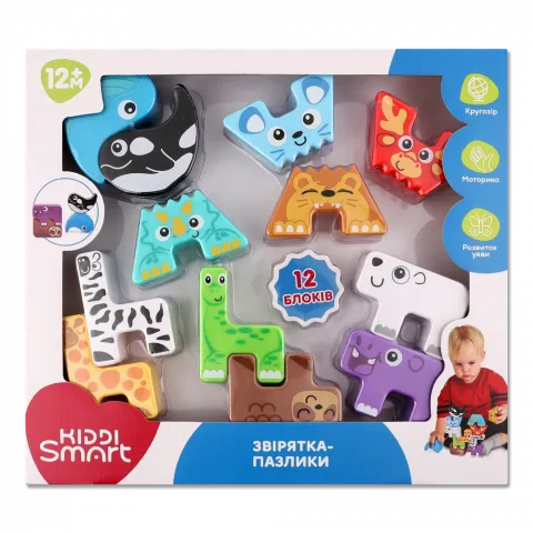 Ігровий навчальний набір Kiddi Smart Звірятка-Пазлики 4562-KS