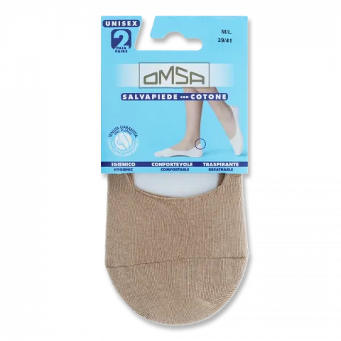 Підслідники жін. Omsa Salvapiede Cotone 2 пари р. 39-41 Natural