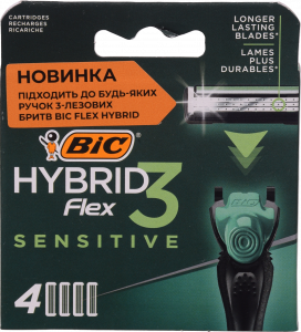 Картридж д/гоління BIC 4 шт. Flex 3 Hybrid Sensitive