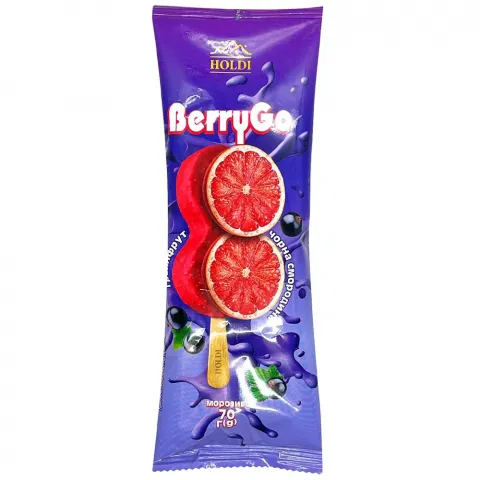 Морозиво Holdi 70 г BerryGo Грейпфрут-чорна смородина