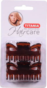 Зажим д/волосся Titania 2 шт. 6 см коричневий 8020/8