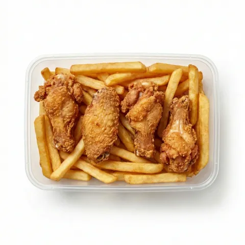 Крильця криспі та картопля фрі 300 г