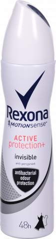 Дезодор Rexona 150 мл спрей Антибактеріальний та невидима на чорн. та білому
