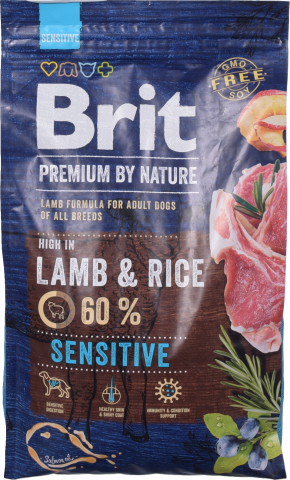 Корм Brit Premium 3 кг сух. дсобак з чутл. травленням з ягнятиною 170843