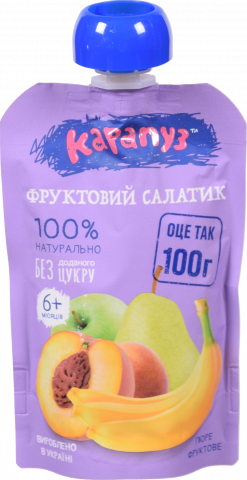 Пюре Карапуз 110/100 г д/пак. фруктовий салатик