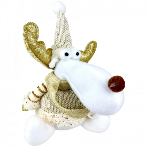 Фігура Олень, що сидить 30 см білий арт. NLM-GZ24007 9245 И556