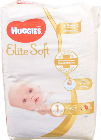 Підг. Huggies 50 шт. Elite Soft 1 (3-5 кг)