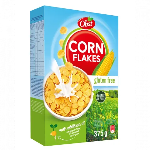 Кукурудзяні пластівці OBST без глютену 375г. И478