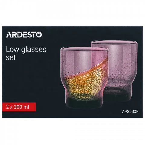 Набір склянок Ardesto Bubble 300мл 2шт. рожевий AR2630P
