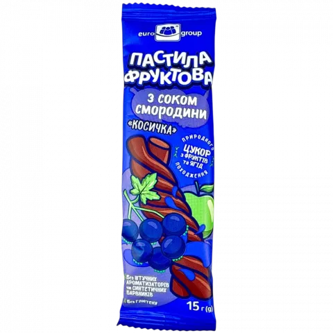 Пастила косичка Єврогруп 15 г з соком смородини