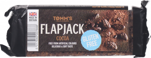Батончик TOMMY`S 100 г FLAPJACK Вівсяний б/глютену з какао  (Великобританія)И668