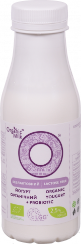 Йогурт Organic Milk 2,5 300 г безлактозний органічний