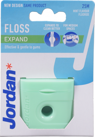 Нитка д/зубів Jordan Expand Fresh floss 25 м розширюється з фтором м`ятою воском і зубною пастою
