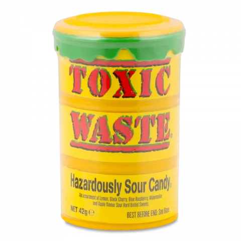 Жувальні цукерки Toxic Waste 42 г Жовта бочка