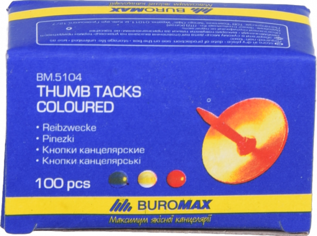 Кнопки BuroMax 100 шт. кольор. BM.5104