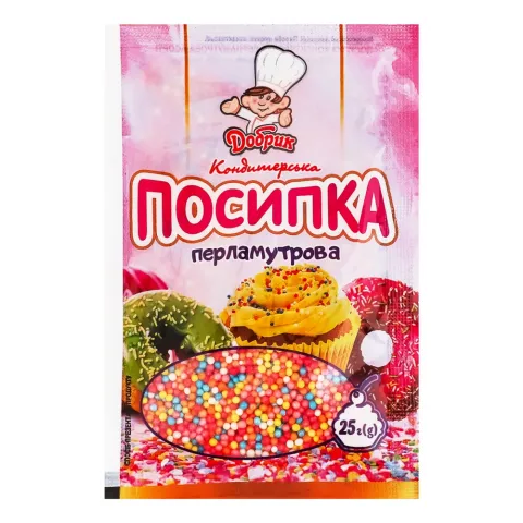 Посипка кондитерська Добрик 25 г Перламутрова Асорті