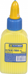Клей ПВА BuroMax 50 мл ковпачок-дозатор BM.4831