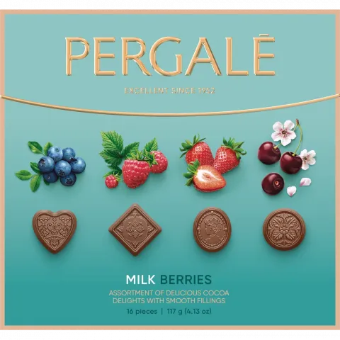 Асорті какао-делікатес.PERGALE у мол.шок.ягоди 117г(Литва)