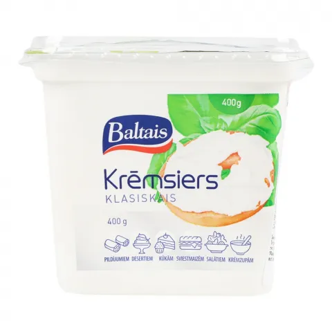 Сир вершковий Baltais 400г натуральний (Латвія)
