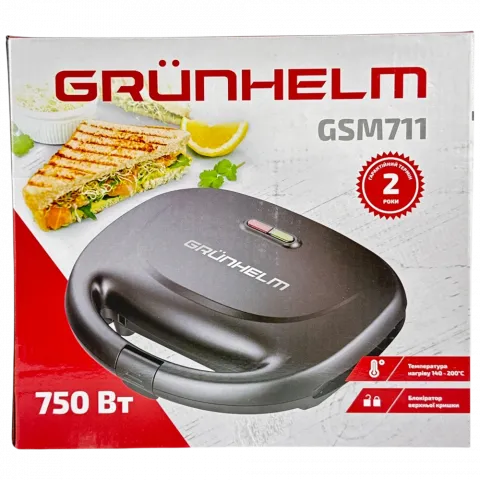 Сендвічмейкер Grunhelm 750 Вт GSM711 1377337